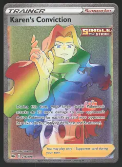 Karen's Conviction 216/198 Secret Rare Pokemon TCG Chilling Reign NM - Image 1