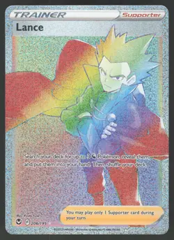 Lance 206/195 Secret Rare Pokemon TCG Silver Tempest NM - Image 1