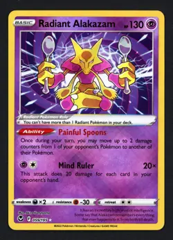 Radiant Alakazam 059/195 Silver Tempest Radiant Rare Pokemon TCG - Image 1