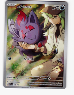 N's Zorua SVP189 Black Star Promo Illustration Rare Holo Pokemon Card 2025 NM - Image 1