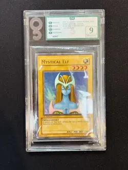 2002 YU-GI-OH! MYSTICAL ELF LOB-E050 1ST EDITION SUPER RARE FOIL CARD OG 9 MINT - Image 2