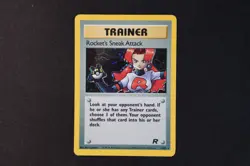 Rocket's Sneak Attack 16/82 Holo Pokemon Card Vintage Team Rocket Moderate Play - Image 1