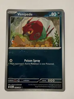 054/086 Venipede : (Poke Ball Holo) Card : SV-10.5 Black Bolt : Pokemon TCG - Image 1