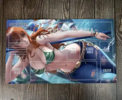 O-P Nami OPCG TCG CCG Mat Trading Card Game Mat Table Pad Duel Playmat Free Bag - Image 1