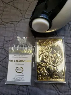 Pokemon 23k Gold Plated Charizard Burger King 1999 Pokeball Trading Card K1 - Image 1