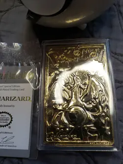 Pokemon 23k Gold Plated Charizard Burger King 1999 Pokeball Trading Card K1 - Image 3