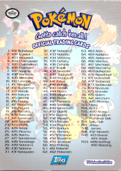 Pokemon Topps 1999 - Gotta Catch ‘em all! - Official Trading Cards List Holo - Image 2
