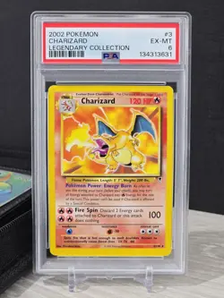 Pokemon Card Charizard 3/110 Legendary Collection Non Holo Rare Vintage PSA 6 - Image 3