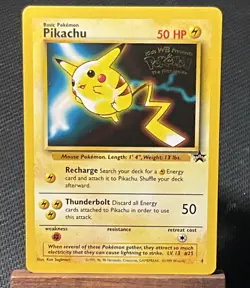 NM Pikachu Pokemon The First Movie Kids WB 4 WoTC Black Star promo Card - Image 1