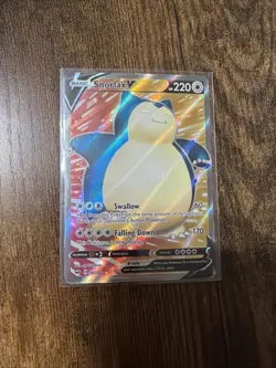 Pokemon TCG Snorlax v Full Art Holo Rare Illustration Card 197/202 2020 MP - Image 1