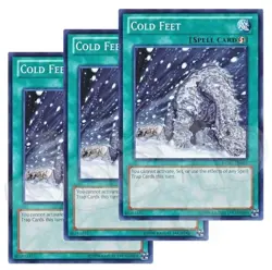Yugioh - Cold Feet x 3 - NM - Plus Free Holographic Card - Image 1