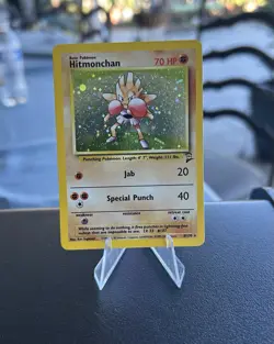 Pokemon TCG Hitmonchan Base Set 2 Holo Unlimited Rare Card 8/130 NM/LP Condition - Image 1