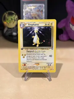 Pokemon TCG Ampharos Neo Genesis Holo Card 1/111 1st Edition Rare Near Mint NM - Image 1