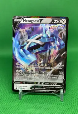 Metagross V Rapid Strike NM-M Ultra Rare Card Pokemon TCG Chilling Reign 112/198 - Image 1