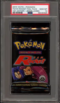 Pokemon Team Rocket 1st Edition Jessie/James Art Sealed Booster Pack PSA 10 - Image 1