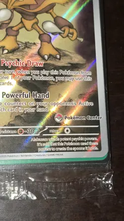2025 Pokemon Center Stamp Alakazam 009 Black Star Promo Mega Evolution Sealed - Image 3