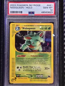 Nidoqueen *PSA GEM MINT 10* SWIRL Holo * Skyridge * #H21 * 2003 * Pokemon - Image 1