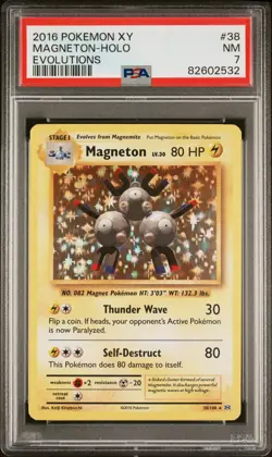 2016 Pokemon XY Evolutions Magneton Holo #38/108 PSA 7 - Image 1
