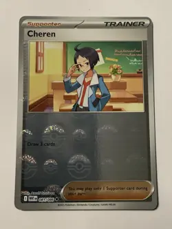 Pokemon TCG Cheren Poke Ball Reverse Holo Black Bolt White Flare 081/086 ENGLISH - Image 1