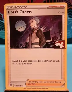 Boss's Orders 132/172 Prize Pack Series Pokemon Play! Holo Mint Condition - Image 2