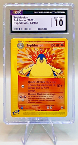 Pokemon Typhlosion #64/165 Non-Holo Rare - 2002 Expedition Set - CGC 10 Gem Mint - Image 1