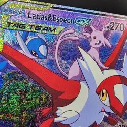 Pokemon Latias & Espeon Tag Team Custom Made Fan Art Holo With Texture - Image 2