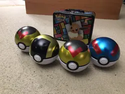Pokemon TCG PokeBall Tin Lot of 4+ Eveelutions Collectors Chest Empty Stickers 820650809767 - Image 1