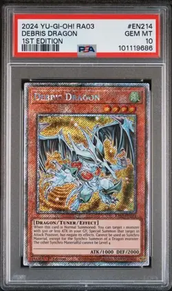 2024 YuGiOh! RA03 Debris Dragon 1st Edition PSA 10 GEM #EN214 - Image 1