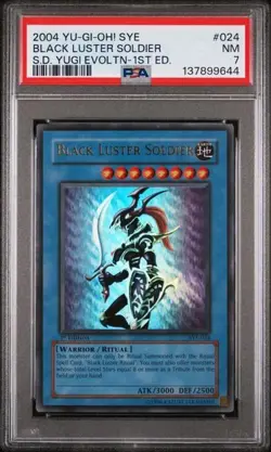 2004 Yu-Gi-Oh! Black Luster Soldier SYE-024 1st Edition Ultra Rare PSA 7 - Image 1