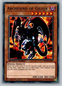 2020 Yu-Gi-OH! 1st Edition Archfiend of Gilfer SBCB-EN095 - Image 1