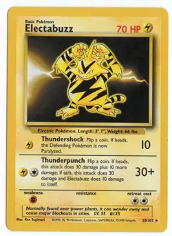 Electabuzz - 20/102 - Pokemon Base Set Unlimited Rare Card WOTC MP - Image 1