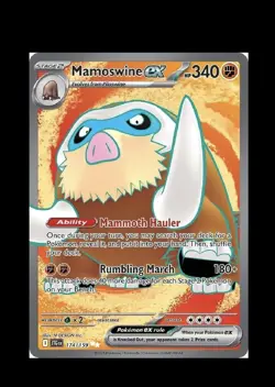 Pokemon Mamoswine EX TCG Full Art Ultra Rare Holo Card 174/159 Journey Together - Image 2
