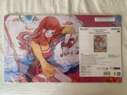 One Piece Card Game Playmat Nami And Zeus With Promo Card Bandai Fest 24-25 - Image 1