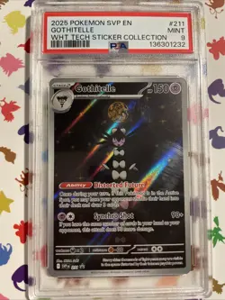 Pokemon TCG Gothitelle SVP 211 2025 White Flare Black Star Promo Card - PSA 9 - Image 1
