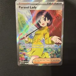 Pokemon Parasol Lady Trainer Full Art Card Par 238/182 Paradox Rift - Image 1