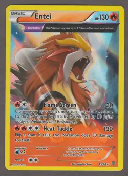 Entei 15/98 Ancient Trait Holo Rare XY Ancient Origins Pokemon Card NM - Image 1
