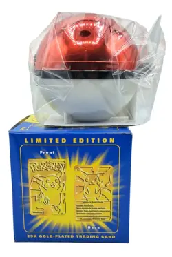 Vintage Sealed Pokemon Pikachu 23K Gold-Plated Trading Card With Red Pokeball Di - Image 5