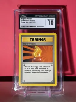 CGC 10 GEM MINT 1999 Base Set 90/102 Super Potion Pokemon Card (PSA) - Image 1