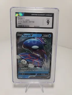 KYOGRE V 037/159 CROWN ZENITH 2023 FULL ART HOLO POKEMON TCG CARD CGC 9 MINT - Image 1