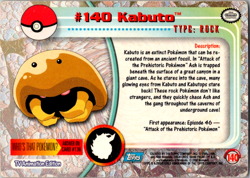 Kabuto #140 Topps TV Animation Edition Blue Logo MP Pokemon Card - Image 2