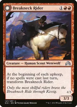 1x Breakneck Rider // Neck Breaker - NM English MTG - Shadows Over Innistrad - Image 1