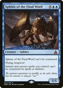 1x Sphinx of The Final Word - NM English MTG - Oath of the Gatewatch - Image 1