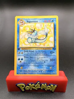 Vaporeon 28/64 1st Edition Pokemon Card Jungle Rare Non Holo MP - Image 1