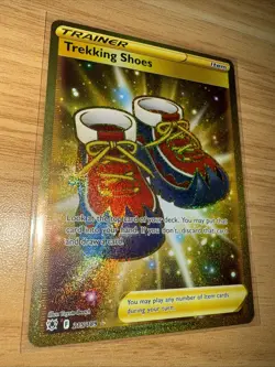 Pokemon TCG Trekking Shoes - 215/189 Astral Radiance Gold Trainer Secret Rare - Image 1
