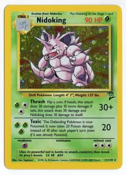 Pokemon TCG Nidoking Base Set 2 11/102 Holo Unlimited Holo Rare LP - Image 1