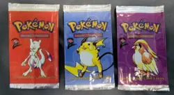 SET OF 3 EMPTY Pokemon Base Set 2 Booster Pack WRAPPERS - WOTC 2000 - Image 1