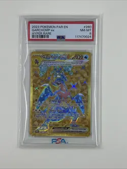 PSA 8 Garchomp ex 260/182 Pokemon Paradox Rift Hyper Rare Gold 2023 MINT 8 - Image 1