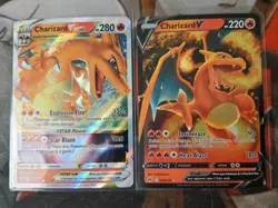 Charizard V & VSTAR Crown Zenith 019/159 018/159 Holo Ultra Rare Pokemon TCG - Image 1