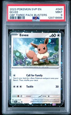 2023 POKEMON SVP EN-SV BLACK STAR PROMO #043 EEVEE PSA 9 - Image 1