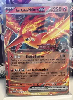 Pokemon Destined Rivals Game Stop Stamped Promo - Team Rocket's Moltres EX #031 - Image 1
